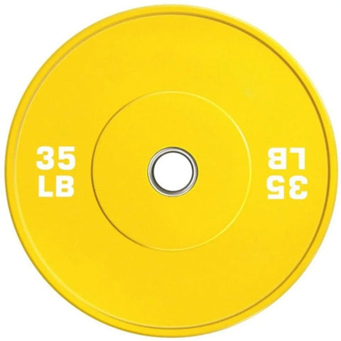 French Fitness Olympic Colored Bumper Plate 35 lbs - Blank (New) Image 2