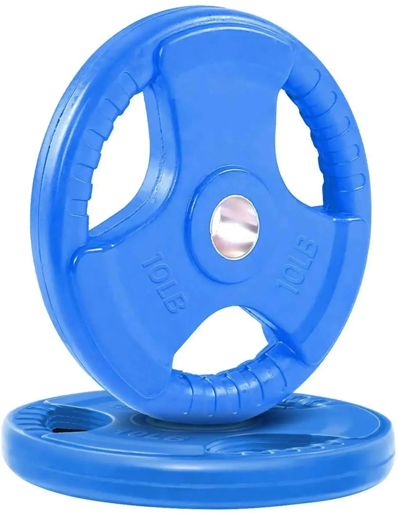 French Fitness Colored Rubber Grip Olympic Plate Set 50 lbs (New) Image 2