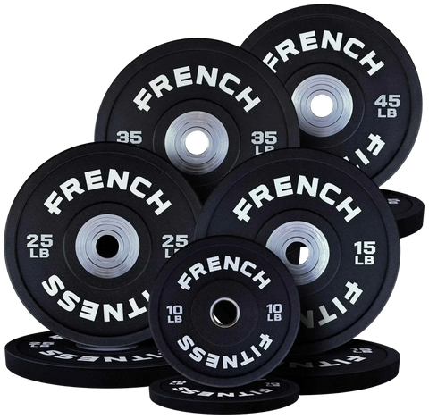 French Fitness Competition Urethane Bumper Plate Set 260 lb Black (New) Image