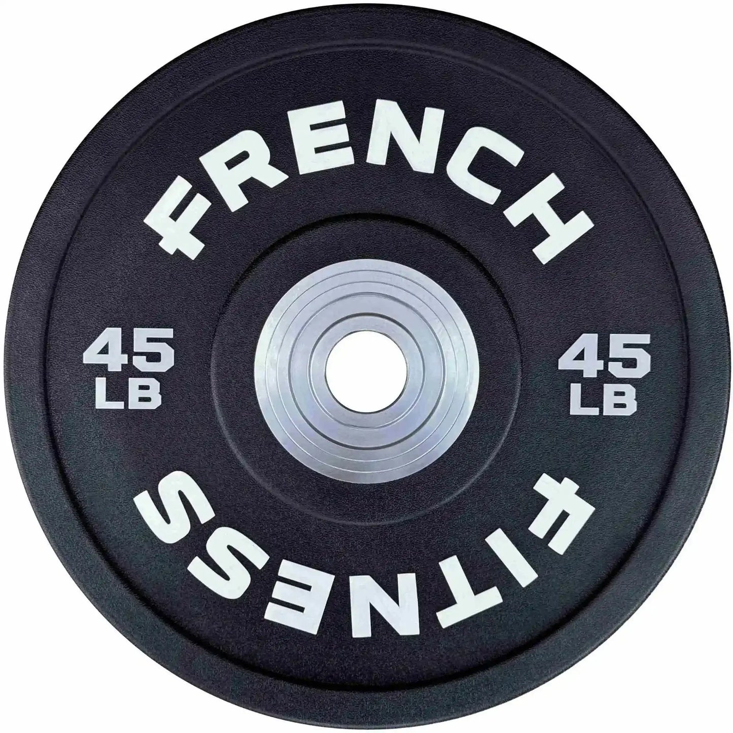 French Fitness Competition Urethane Bumper Plate Set 300 lb Black (New) Image 4
