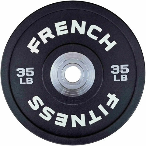 French Fitness Competition Urethane Bumper Plate 35 lb Black (New) Image 2