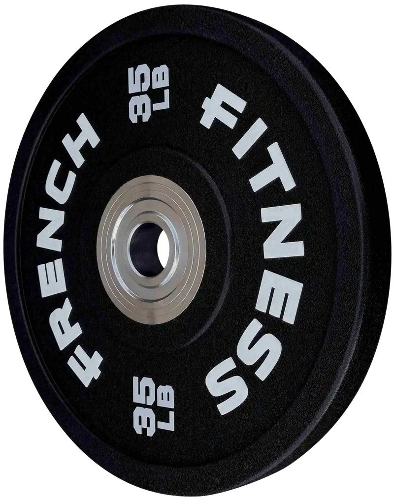 French Fitness Competition Urethane Bumper Plate 35 lb Black (New) Image