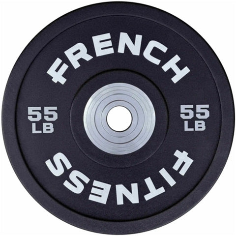 French Fitness Competition Urethane Bumper Plate Set 350 lb Black (New) Image 7