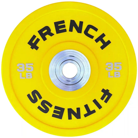 French Fitness Competition Urethane Bumper Plate 35 lb Colored (Yellow) (New)