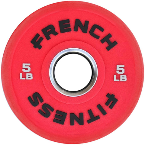 French Fitness Competition Urethane Bumper Plate 5 lb Colored (Red) (New)