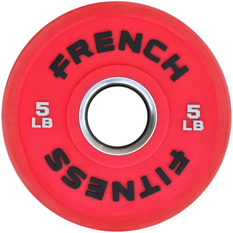 French Fitness Competition Urethane Bumper Plate 5 lb Colored (Red) (New) Image 2