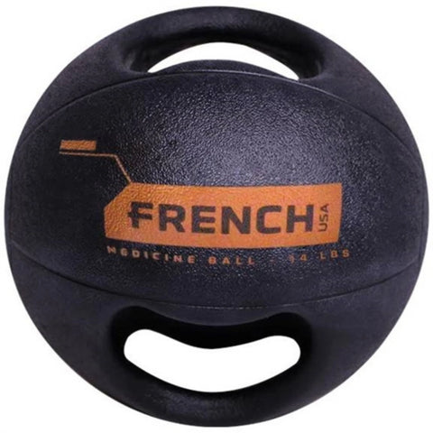 French Fitness Dual Grip Medicine Ball w/Handles 14 lb (New)
