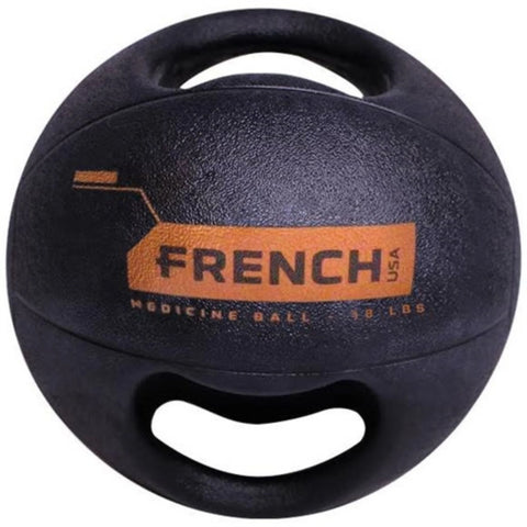 French Fitness Dual Grip Medicine Ball w/Handles 18 lb (New)