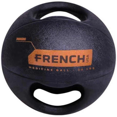 French Fitness Dual Grip Medicine Ball w/Handles 30 lb (New)
