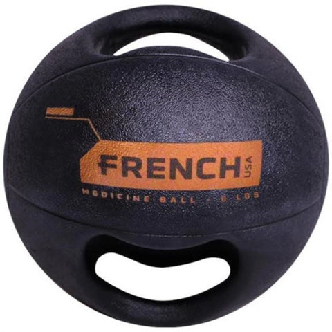 French Fitness Dual Grip Medicine Ball w/Handles 6 lb (New)