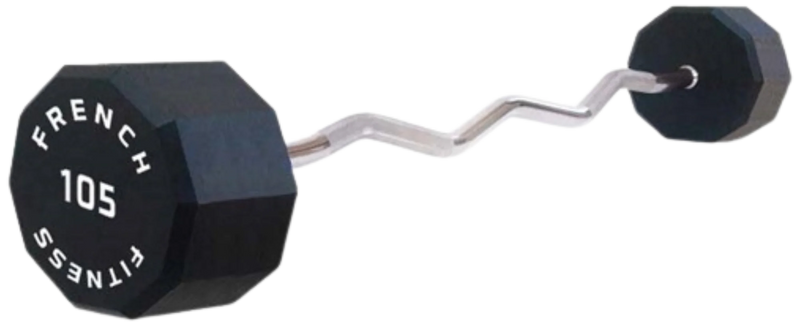 French Fitness EZ Curl Urethane Barbell 105 lbs - Single (New)