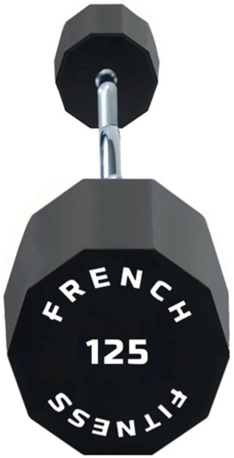 French Fitness EZ Curl Urethane Barbell 125 lbs - Single (New)