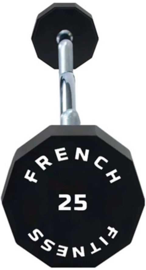 French Fitness EZ Curl Urethane Barbell 25 lbs - Single (New)