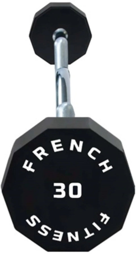 French Fitness EZ Curl Urethane Barbell 30 lbs - Single (New)