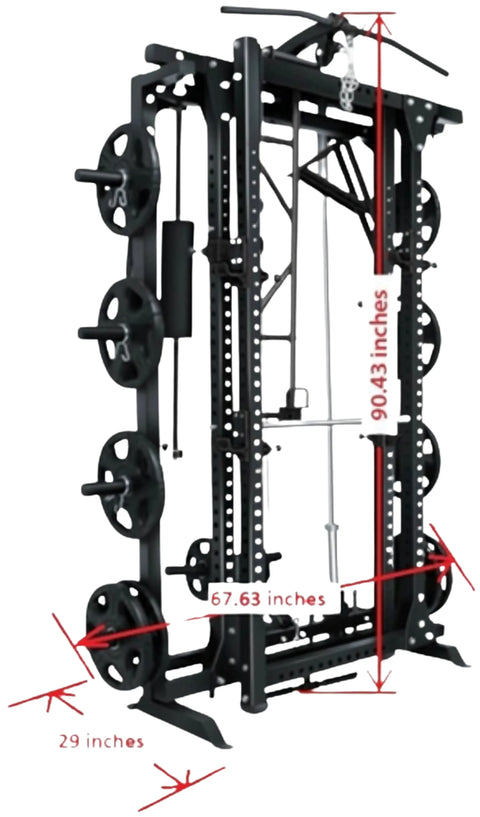 French Fitness Folding Cable Power Rack / Cage - Black (New)