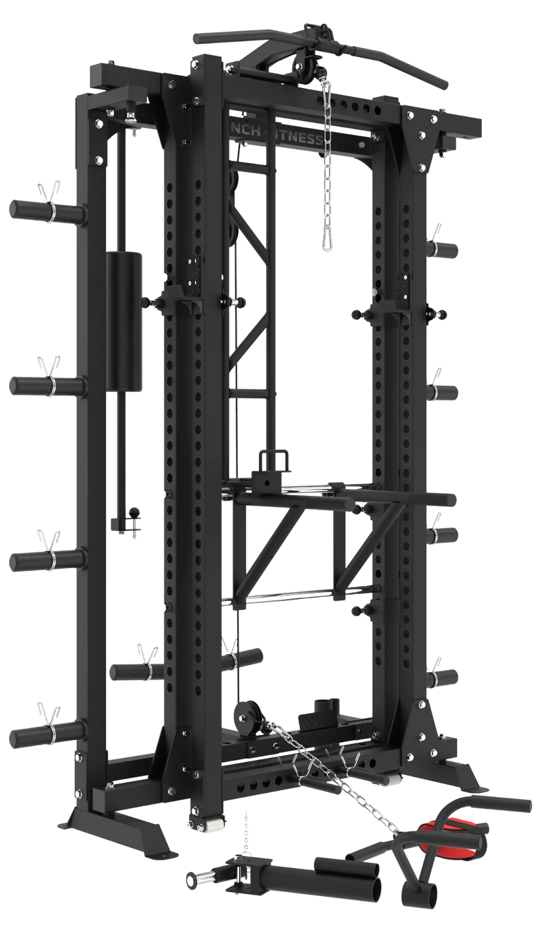 French Fitness Folding Cable Power Rack / Cage - Black (New)