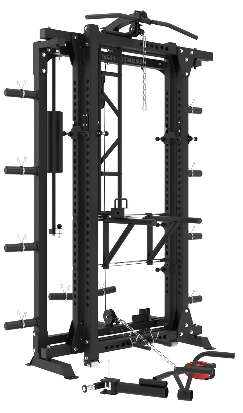 French Fitness Folding Cable Power Rack / Cage - Black (New) Image