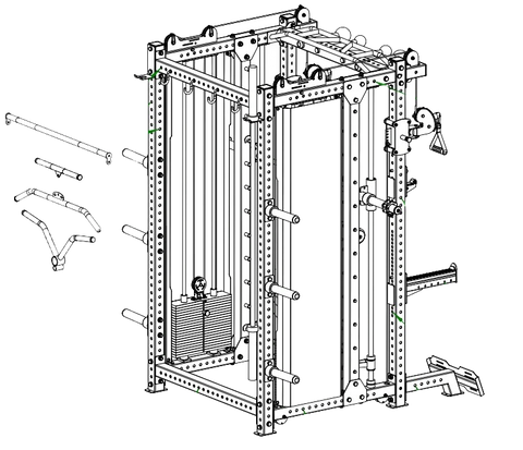 French Fitness FSR100 Commercial Functional Smith Rack System (New)