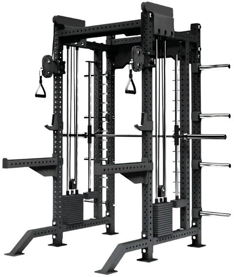French Fitness FSR40 Commercial Functional Smith & Squat Power Cage - 83" Tall (New) Image