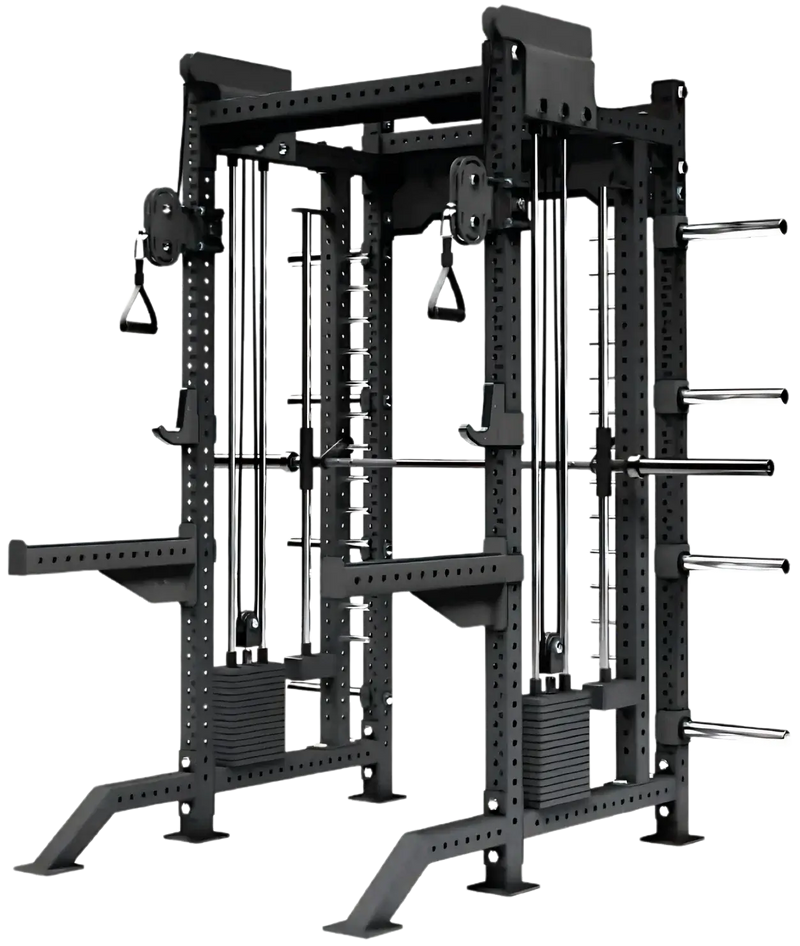 French Fitness FSR40 Commercial Functional Smith & Squat Power Cage - 83" Tall (New) Image