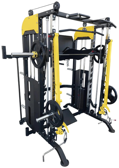 French Fitness FSR90 Functional Trainer Smith & Squat Rack Machine (New)