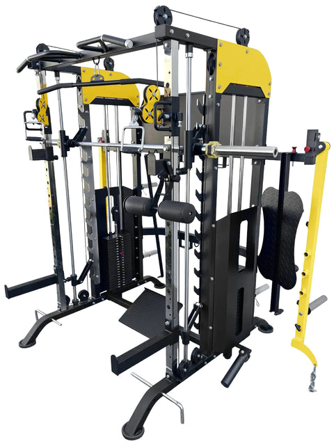 French Fitness FSR90 Functional Trainer Smith & Squat Rack Machine (New)