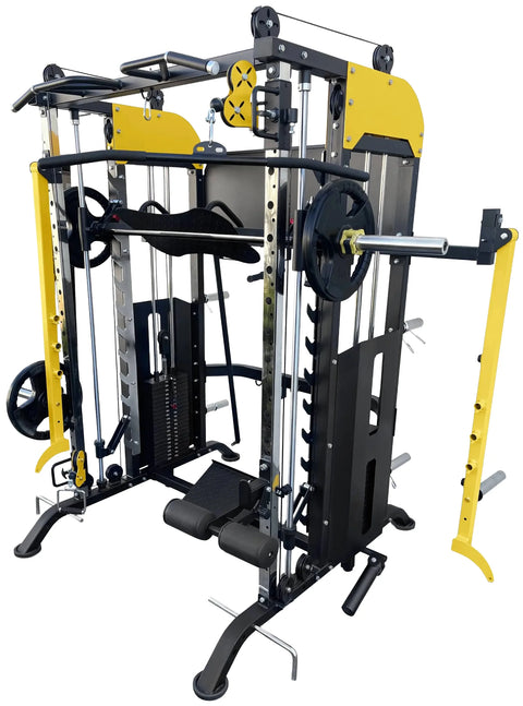 French Fitness FSR90 Functional Trainer Smith & Squat Rack Machine (New)