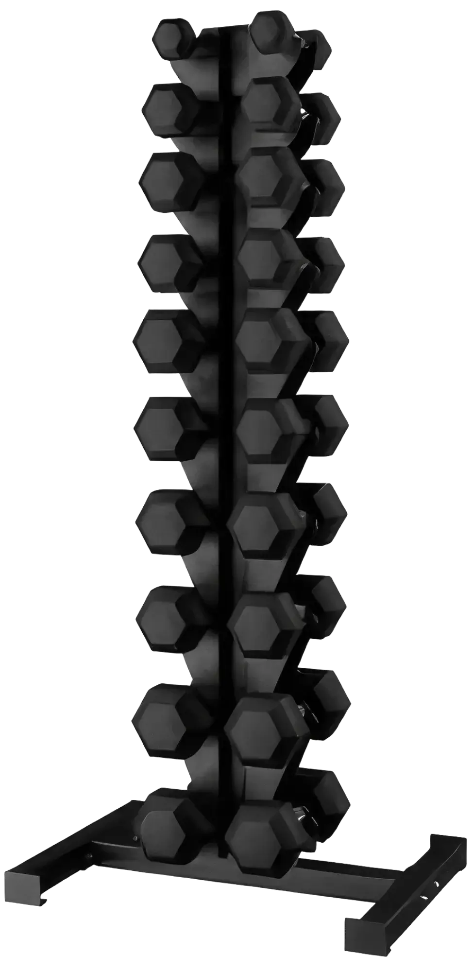 French Fitness Free Standing Vertical Dumbbell Rack 5-50 lbs, 10 Pairs (New) Image