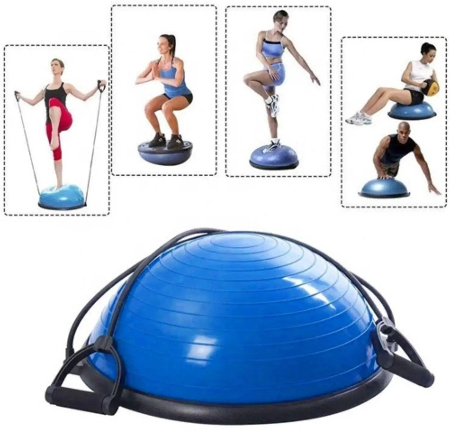 French Fitness Half Ball Balance Trainer w/Resistance Bands (New) Image 6