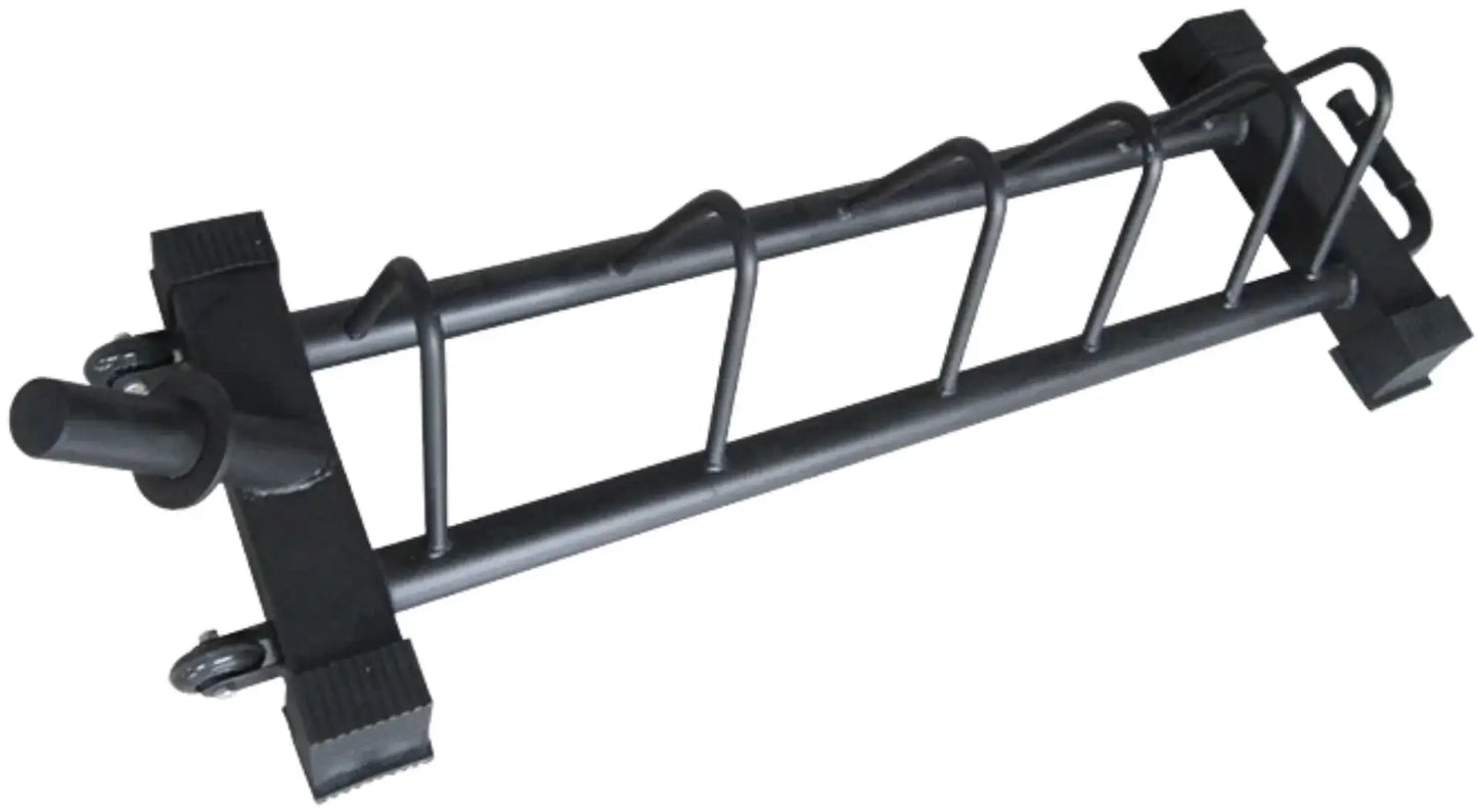 French Fitness Horizontal Bumper Plate Storage Rack Angled Top View