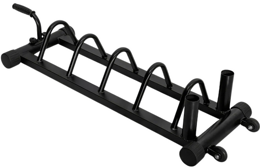 French Fitness Horizontal Bumper Plate Storage Rack V2 angled view