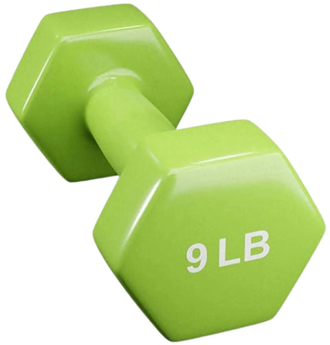 French Fitness Colorful Hex Vinyl Dumbbell Set 1 to 10 lbs w/Rack (New)