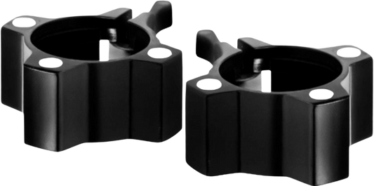 French Fitness Magnetic Aluminum Jaw Locking Collars β Black Angled View