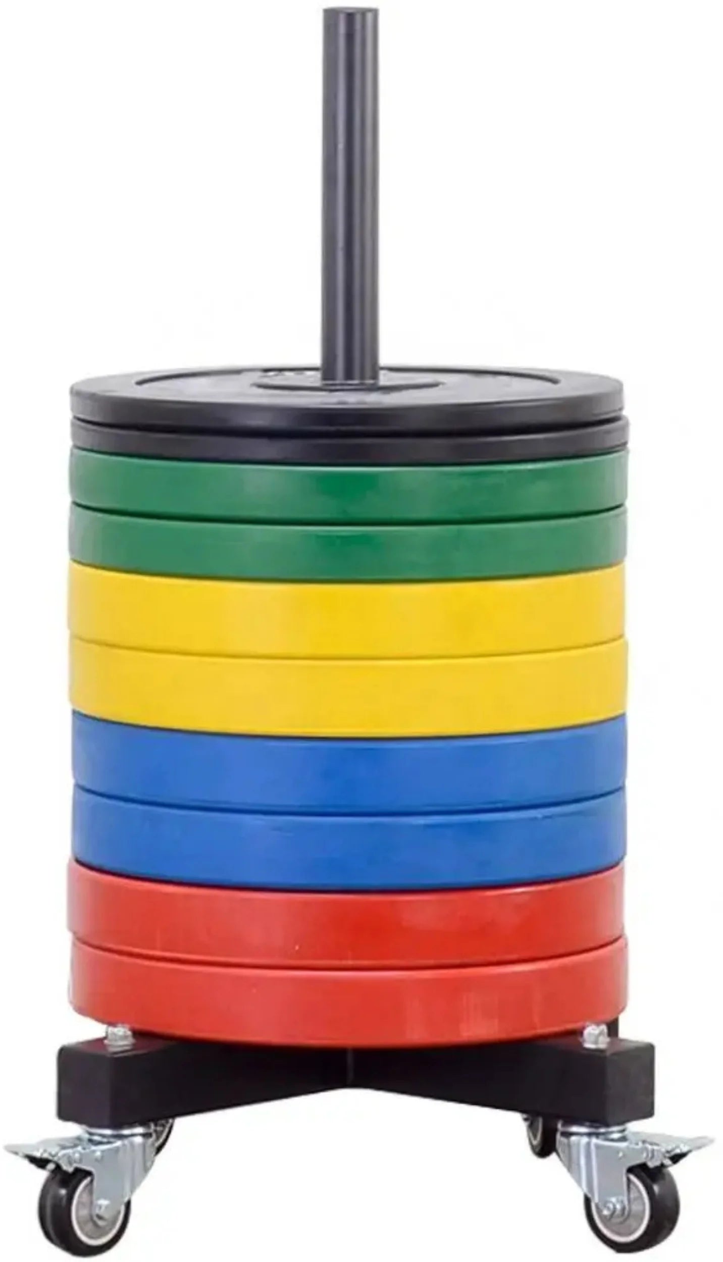 French Fitness Portable Bumper Plate Stacker Rack w/Wheels (New)