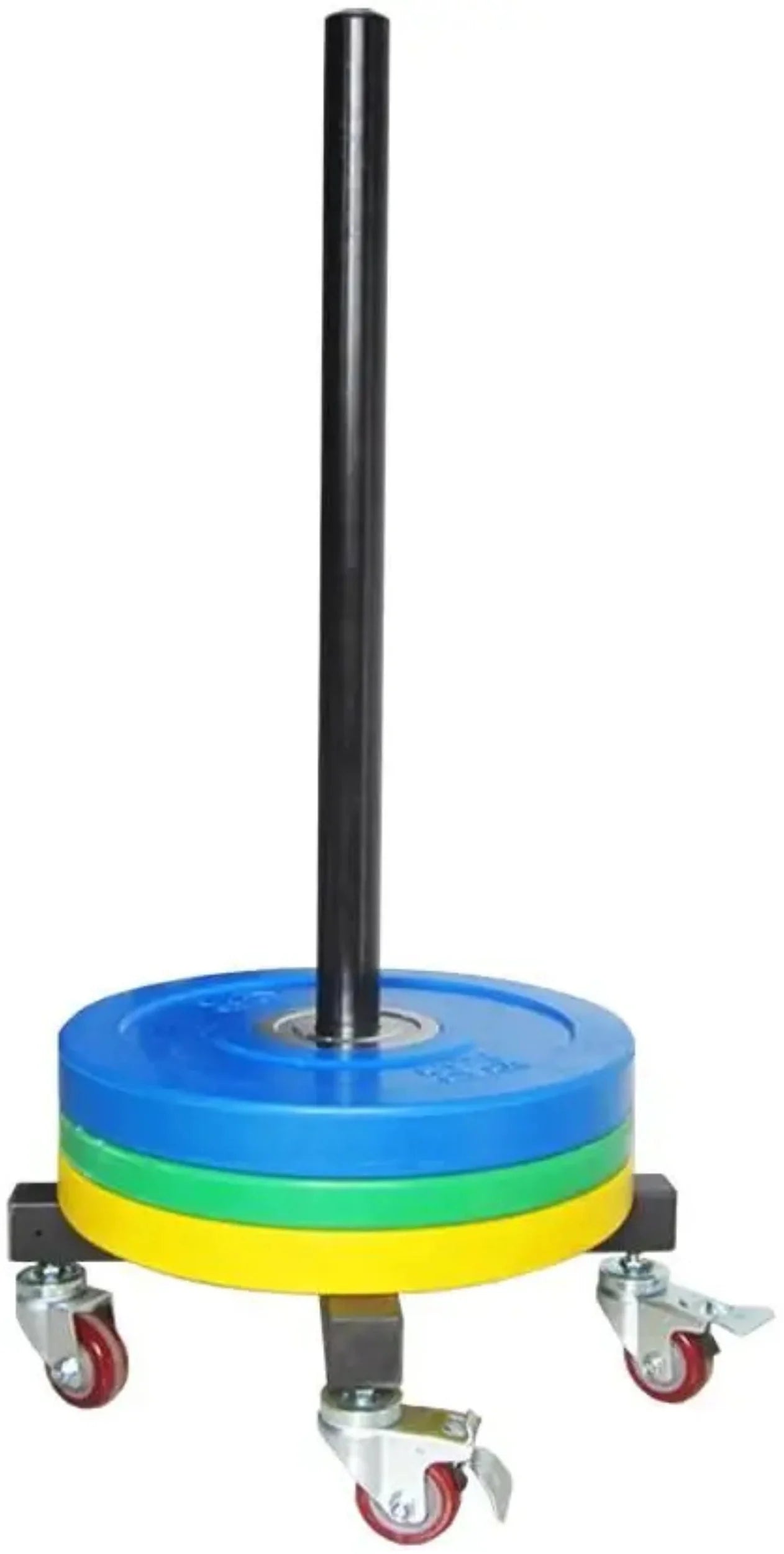 French Fitness Portable Bumper Plate Stacker Rack w/Wheels (New)