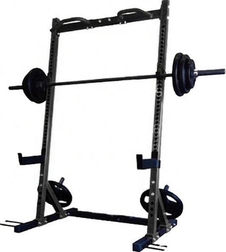 French Fitness Rubber Grip Weight Plate Set w/7 ft Bar 305 lbs + Rack + Bench (New) Image 6