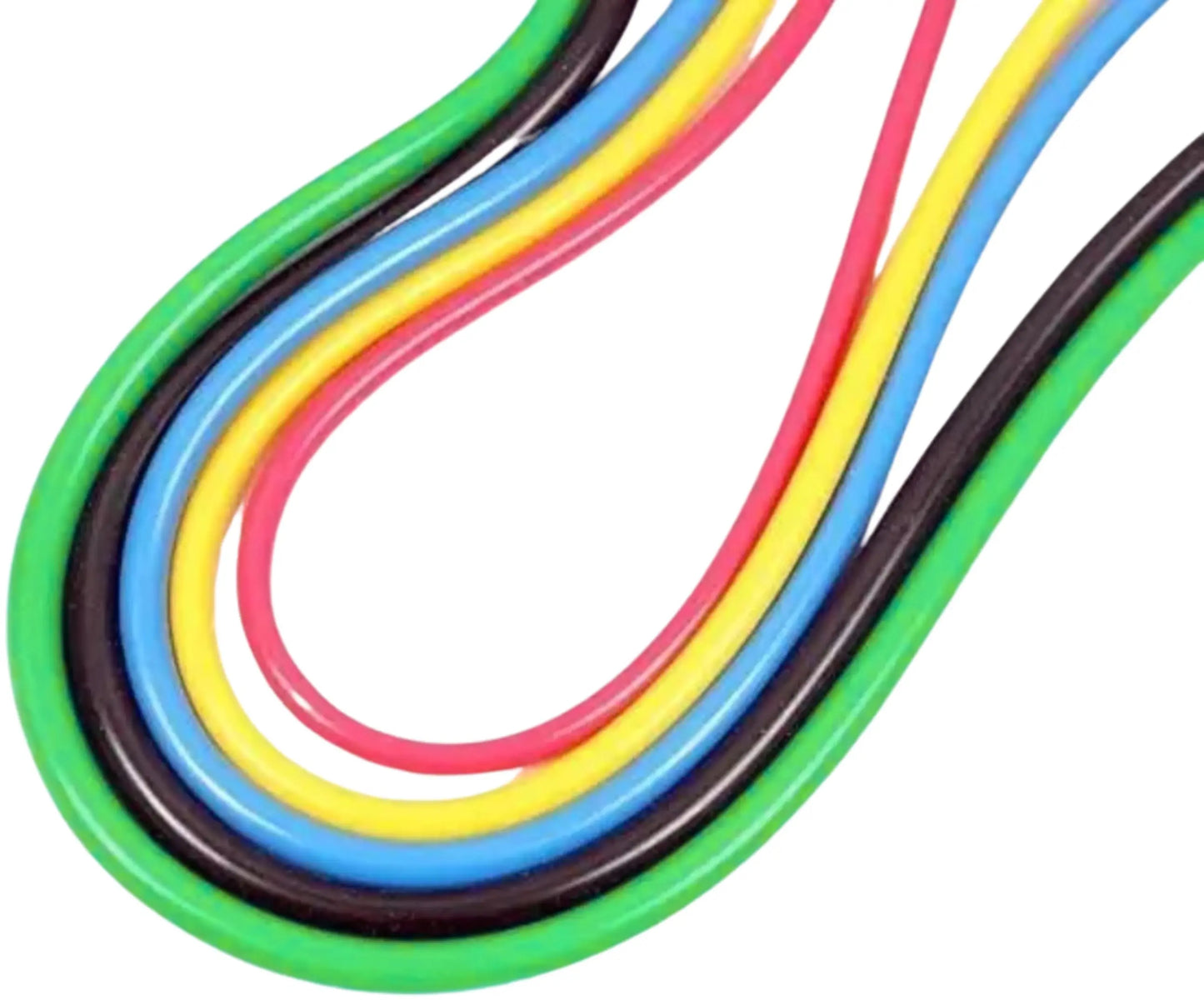 French Fitness Resistance Band Set of 5 w/Handles (New) Image 3