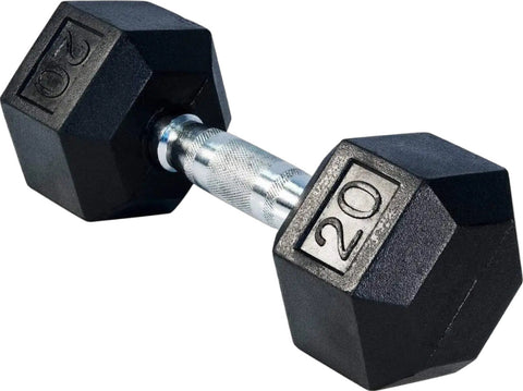 French Fitness Rubber Coated Hex Dumbbell Set 5-50 lbs (New)