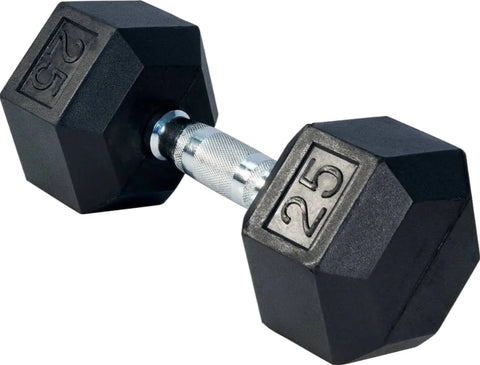 French Fitness Rubber Coated Hex Dumbbell Set 5-50 lbs (New)