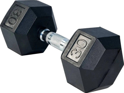 French Fitness Rubber Coated Hex Dumbbell Set 5-50 lbs (New)