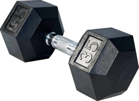 French Fitness Rubber Coated Hex Dumbbell Set 5-50 lbs (New)