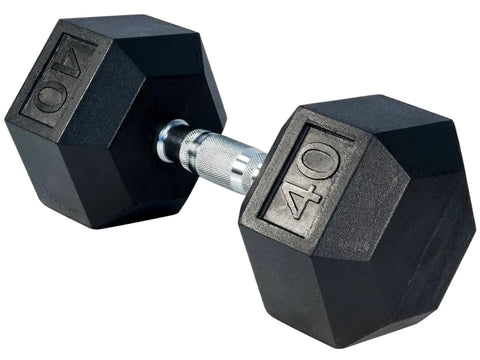 French Fitness Rubber Coated Hex Dumbbell Set 5-50 lbs (New)