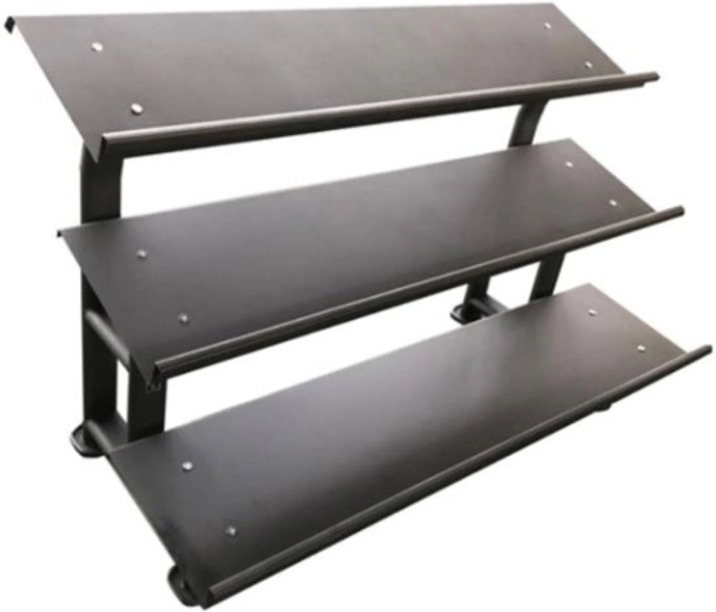 French Fitness Rubber Hex Dumbbell Set 5-100 lbs w/(2) 3 Tier Dumbbell Racks (New) Image 5