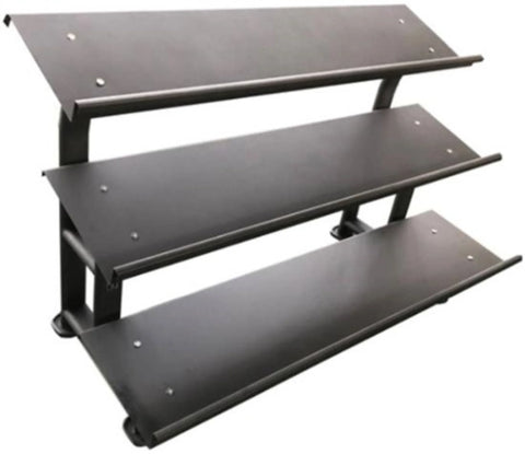 French Fitness Rubber Hex Dumbbell Set 5 to 75 lbs w/Bench + 3 Tier Dumbbell Rack (New)