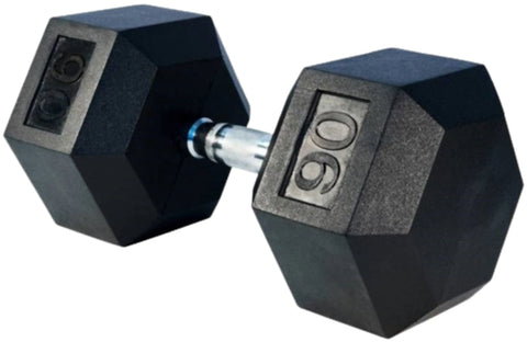 French Fitness Rubber Coated Hex Dumbbell Set 55-100 lbs (New)