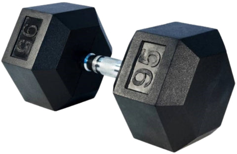 French Fitness Rubber Coated Hex Dumbbell Set 55-100 lbs (New)