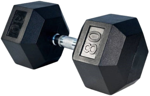 French Fitness Rubber Coated Hex Dumbbell Set 55-100 lbs (New)