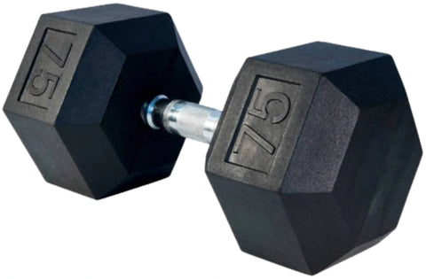 French Fitness Rubber Coated Hex Dumbbell Set 55-75 lbs (New)
