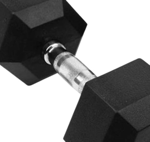 French Fitness Rubber Coated Hex Dumbbell Set 55-75 lbs (New)