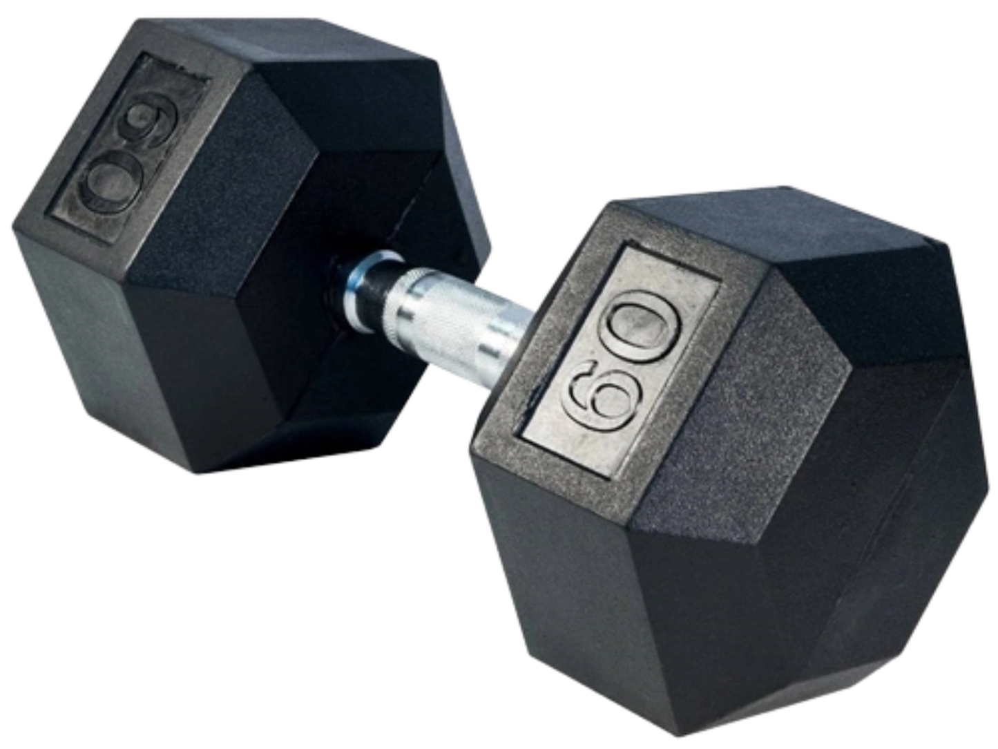 French Fitness Rubber Coated Hex Dumbbell 60 lbs - Single (New) Image